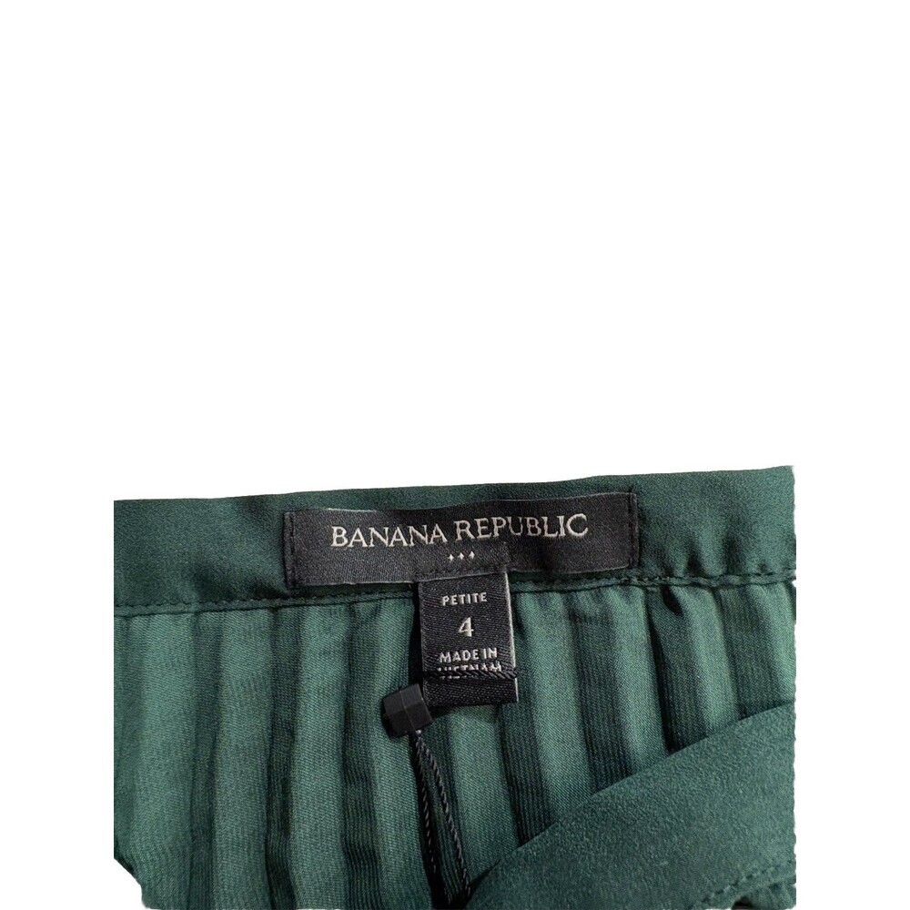 Banana Republic Satin Pleated Midi Skirt Hunter Green Petite 4P New - Picture 6 of 12